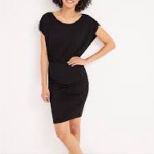 Victoria's Secret Black Dolman Sleeve Rouched Skirt Sexy Mini Dress Size XS